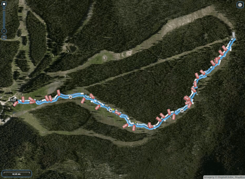 GPS track of my first Gold Bug run…lots of stops again