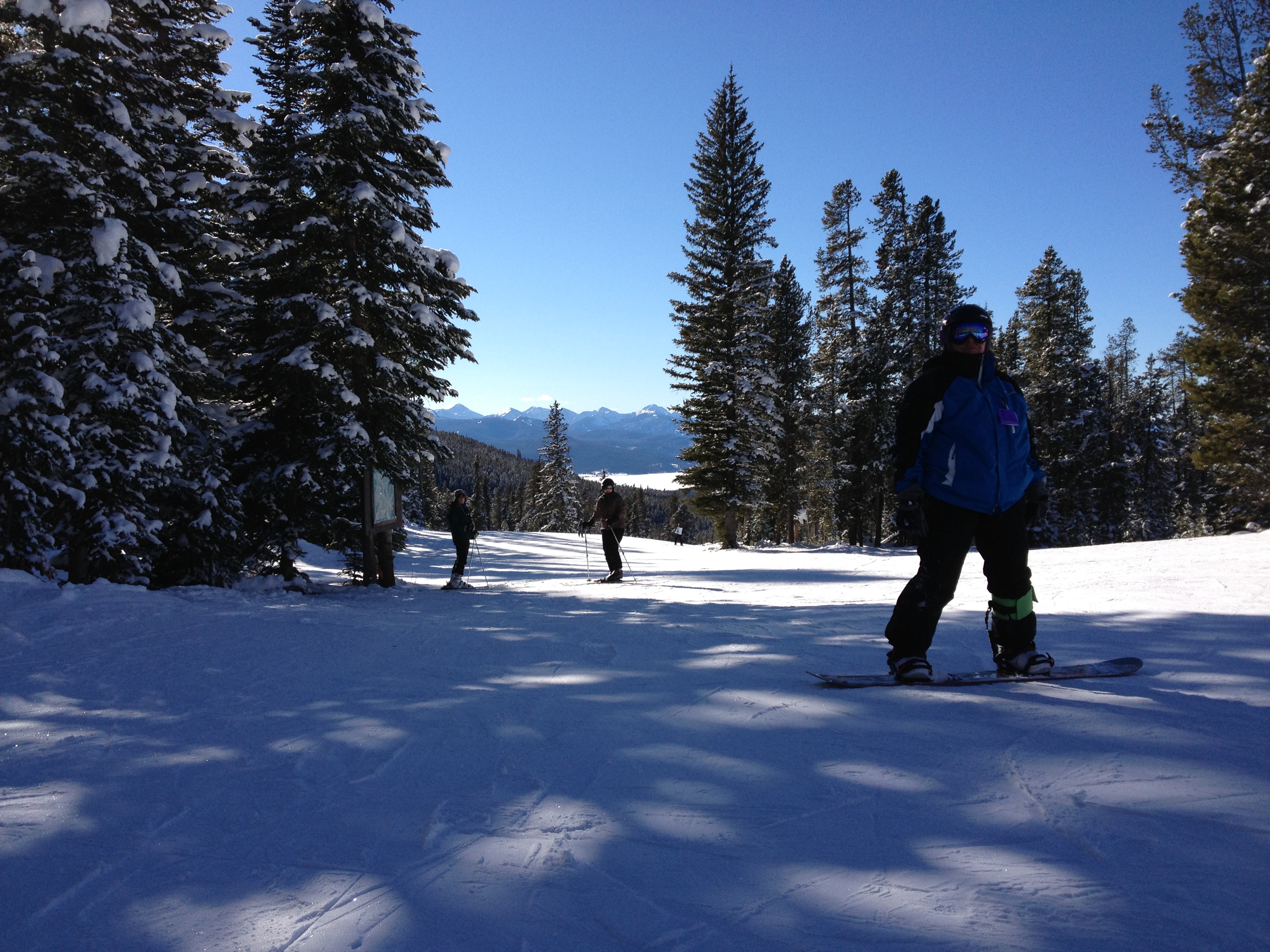 Renee at the top of Gold Bug, my first real run